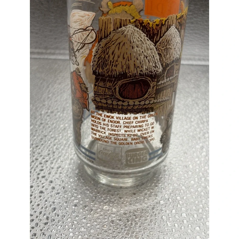 Star Wars Return of the Jedi 1983 Vintage Burger King Drinking Glass C3PO Ewoks